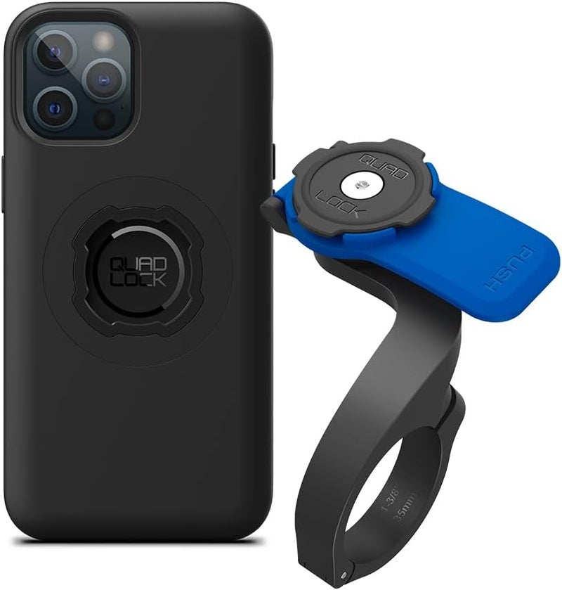 QUAD LOCK Out Front Handlebar Bike Phone Mount (V3) with MAG Phone Case for iPhone 12 Pro Max - Image 1